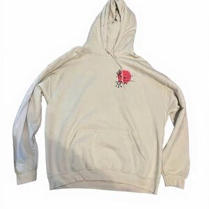 Tokyo Beige Hoodie with Pink Graphic